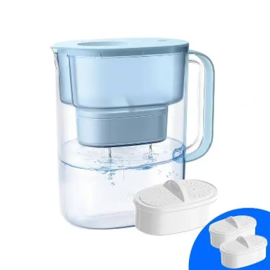 Waterdrop Water Filter Pitcher with 1 Filter with Extra 2 Replacement Filter Blue image {9}