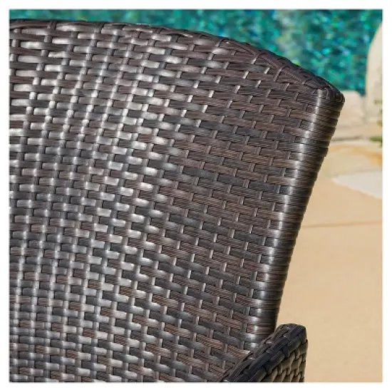 Anaya Set of 2 Wicker Patio Dining Chair - Brown - Christopher Knight Home image {2}