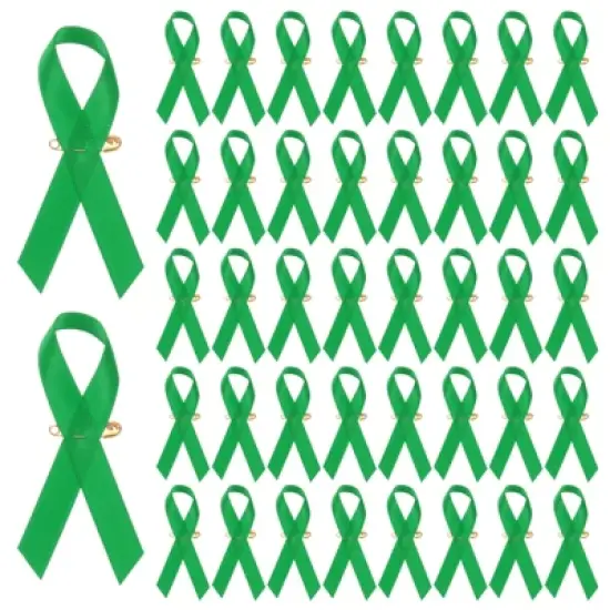 Unique Bargains Satin Awareness Ribbons with Safety Pins 100 Pcs image {8}