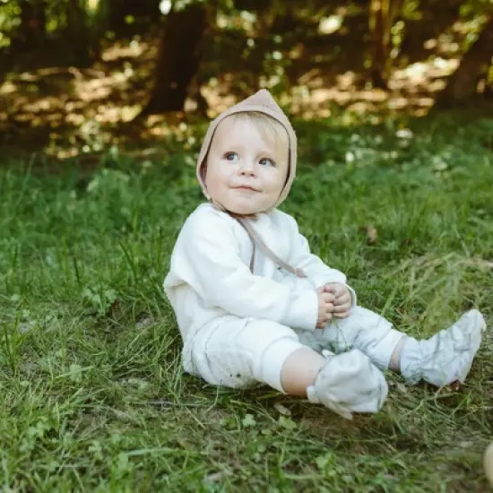 goumikids faux shearling organic cotton bunting one-piece image {2}