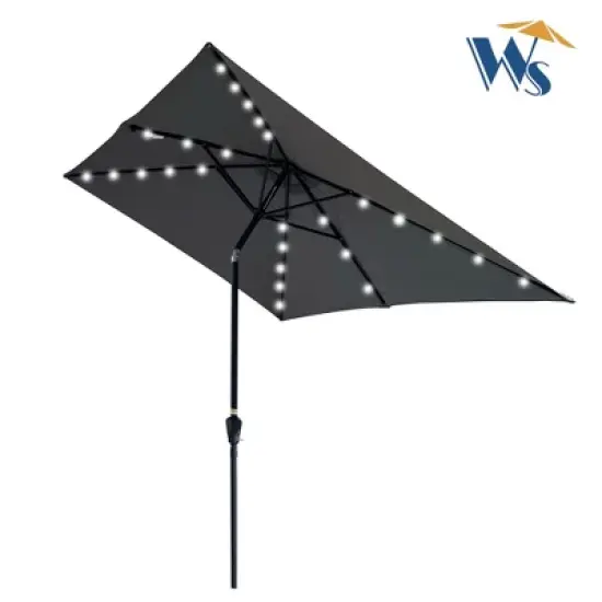 NicBex 10x6.5FT Patio Umbrella UV-Proof Outdoor Umbrellas Waterproof Rectangular LED Umbrella with Crank and Push Button Tilt for Pool image {2}