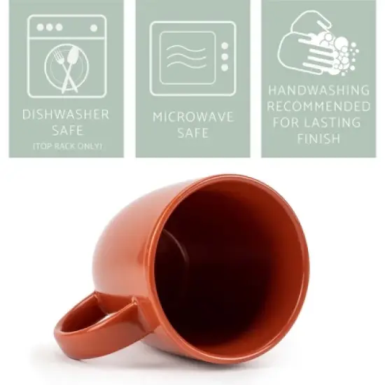 Elanze Designs Raw Clay Bottom Warm Assorted 13 ounce Ceramic Coffee Mugs Set of 4 image {2}