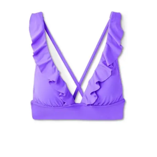 Women's Ruffle V-Neck Longline Triangle Bikini Top - Shade & Shore&trade; image {5}