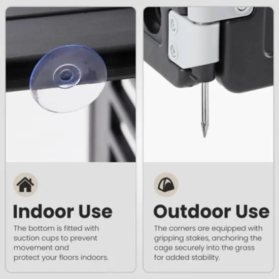 Sevobal Pet Carriers Safe And Secure Dog Playpen For Indoor And Outdoor, Pet Fence, Folding And Portable, Easy To Clean, Black, 35.6"*35"*23.6" image {3}