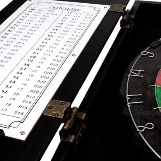 GSE Dartboard Cabinet Set with Sisal/Bristle Dart Board, Dart Scoreboard, and 6 Steel Tip Darts image {6}