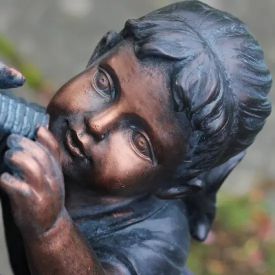 Northlight 29" Children at the Water Pump Well Outdoor Patio Garden Fountain - Black/Bronze image {4}