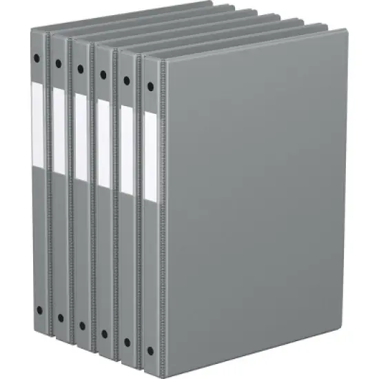 Davis Group 6pk 5/8" Premium Economy Round Ring Binders Gray: .5 Inch Hard Cover, 100 Sheet Capacity, 2 Pockets image {5}