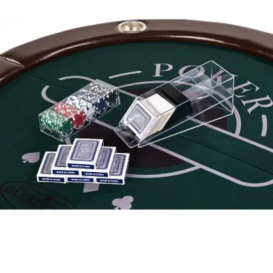 Barrington 6-Person Folding Poker Table with Poker Chips and Cards image {3}