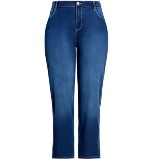 Women's Plus Size Butter Denim Straight Leg Jean Mid Wash - tall | AVENUE image {5}