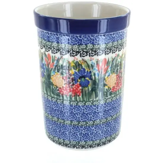 Blue Rose Polish Pottery 169 Ceramika Artystyczna Utensil Jar image {11}