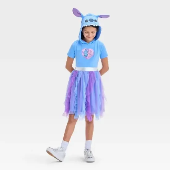 Girls' Stitch Hooded Character Dress - Blue image {3}