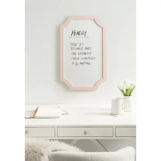 Kate & Laurel All Things Decor 15"x24" Holbrook Magnetic Dry Erase Board Pink image {6}