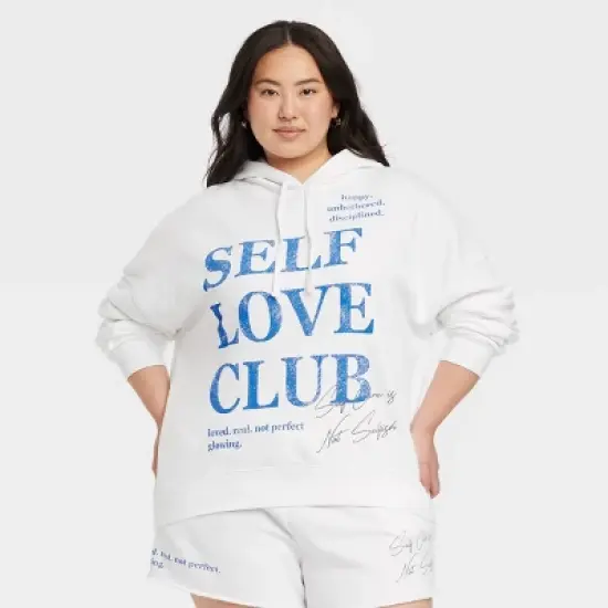 Women's Self Love Club Graphic Sweatshirt - White image {4}