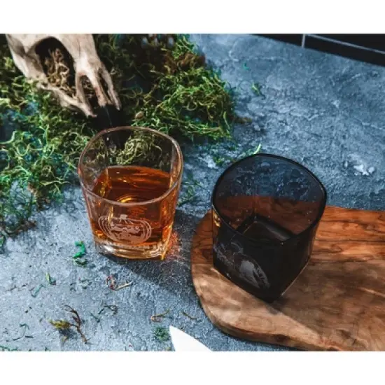 Silver Buffalo Halloween II Michael Myers 9-Ounce Etched Rocks Glasses | Set of 2 image {3}