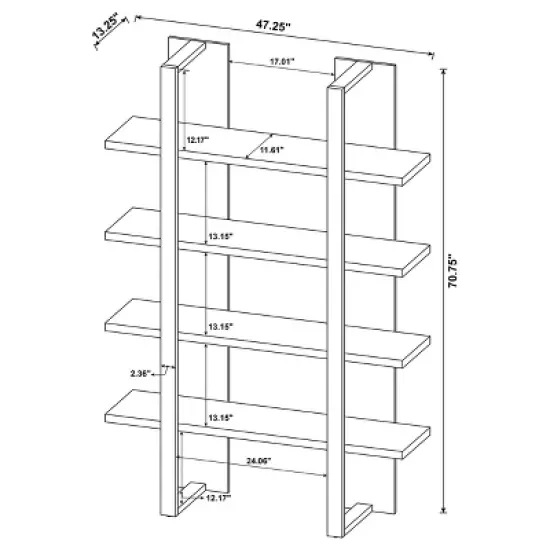 Danbrook 4 Shelf Bookcase - Coaster image {5}