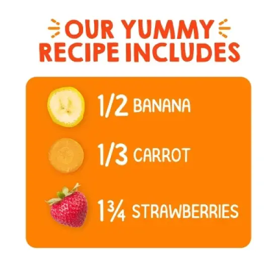 HappyTot Super Bellies Organic Bananas Carrots & Strawberries Baby Food Pouch - 4oz image {4}