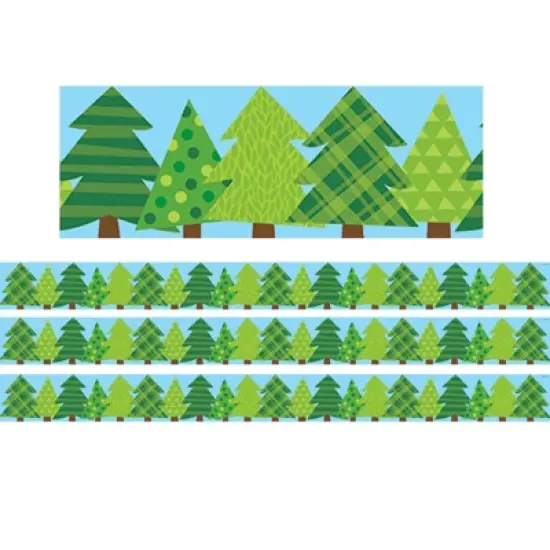 Creative Teaching Press&reg; Woodland Friends Patterned Pine Trees EZ Border, 48 Feet Per Pack, 3 Packs image {3}
