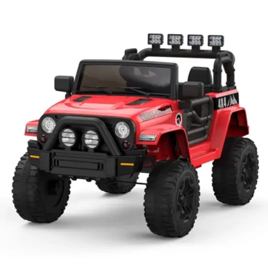 12V Kids Electric Ride-On Truck with One-Button Start, Remote Control, Dual Doors, LED Lights & Spring Suspension image {8}
