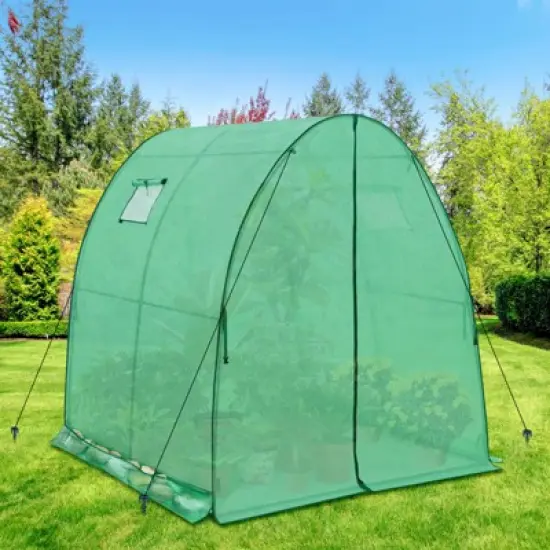 EAGLE PEAK Tunnel Greenhouse Garden Green House, 70.9"x70.9"x78.7", Clear/Green image {6}