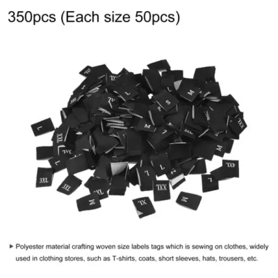 Unique Bargains Woven Crafting Clothing Sewing Embroidered Size Labels 350 Pcs image {2}