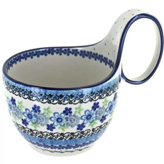 Blue Rose Polish Pottery 845 Ceramika Artystyczna Soup Mug image {9}