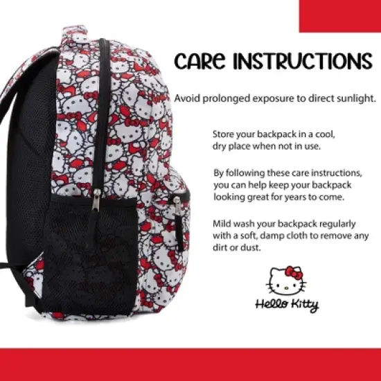 Hello Kitty Allover School Backpack - Hello Kitty, My Melody, Kuromi, Keroppi - Officially Licensed Hello Kitty School Bookbag image {4}