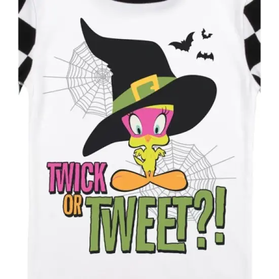 Looney Tunes Tweety Trick Or Tweet Youth Black & White Checkered Sleep Set image {1}