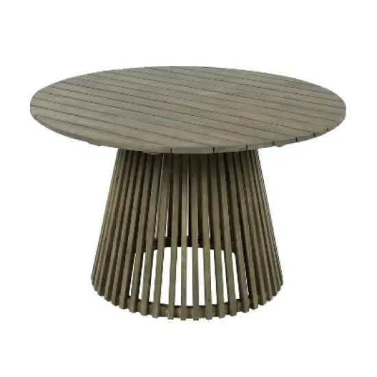 Christopher Knight Home Henri Rustic Patio Acacia Wood Round Dining Table image {4}