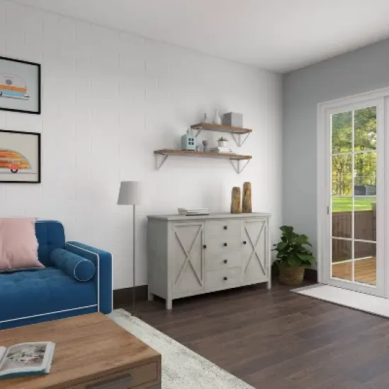 Farmhouse Wood Rectangular Sideboard White - Olivia & May image {15}