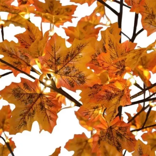 LIGHTSHARE Electric Lighted Maple Tree LED Outdoor Light Stakes Orange image {3}