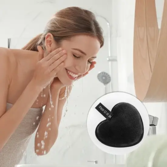 Unique Bargains Heart-shaped Facial Sponges 3.94"x3.15" 1 Pc image {4}