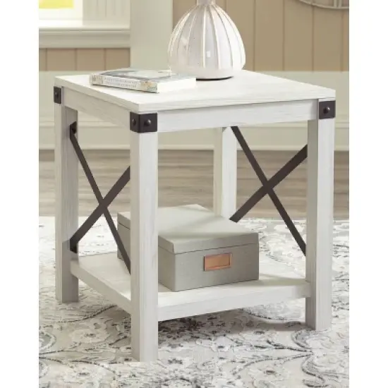 Bayflynn Square End Table White - Signature Design by Ashley image {1}