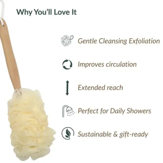Evideco French Home Goods Natural Wood Bath Brush Collection: Deep Cleansing and Relaxing image {5}