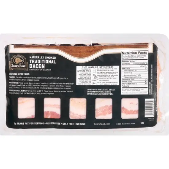 Boar's Head Naturally Smoked Traditional Bacon - 16oz image {1}