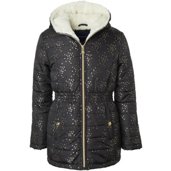 Limited Too Toddler Girl Midweight Long Puffer Jacket with Baby Fur Lining image {5}