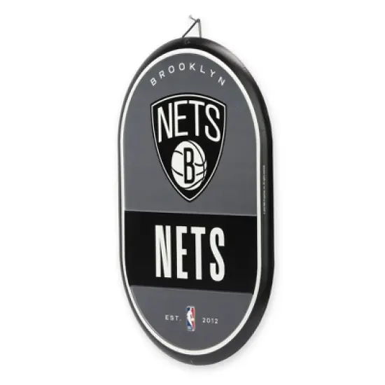 NBA Brooklyn Nets Embossed Metal Pill Wall Sign image {1}