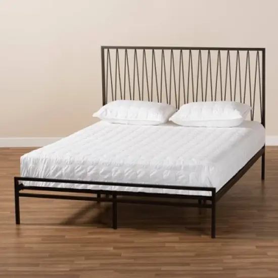 Jeanette Metal Platform Bed Black - Baxton Studio image {6}