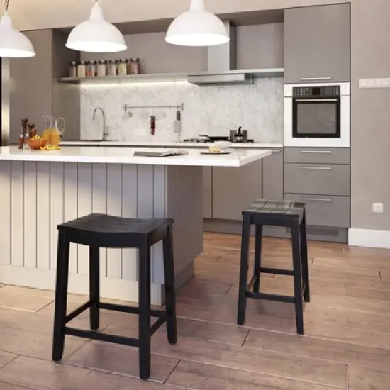 24" Fiddler Wood Backless Counter Height Barstool Black - Hillsdale Furniture image {8}