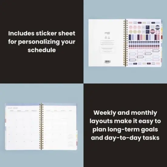 Yoobi Evolve 2026 12 Months Planner 8.5"x11" Weekly/Monthly Blue Floral image {2}