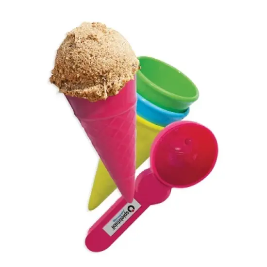 Spielstabil Ice Cream Duo in net Sand Toy Set - 4 Plastic Cones & Scooper image {1}