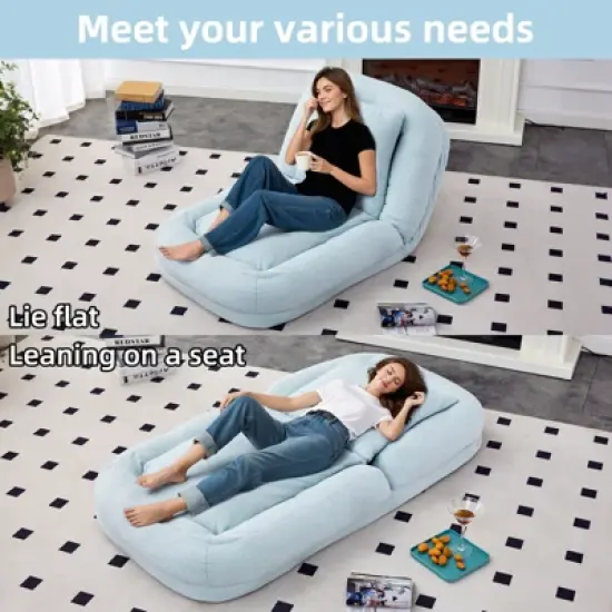 Folding Sofa Chair with 5 Adjustable Positions Plush Floor Lounge Chair for Gaming, Meditation, and Relaxation image {4}