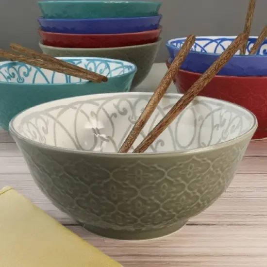 BIA Cordon Bleu Set of 8 6" Gallic Rail Bowls with Jichimu Wood Chopsticks image {3}