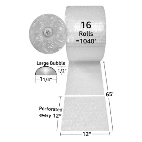 UOFFICE Bubble Roll Large 1040 Feet Long and 12" Wide image {1}