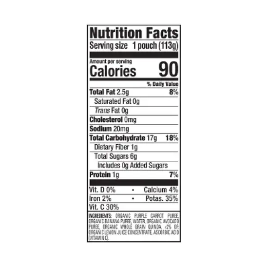 Happy Baby Organics Clearly Crafted Stage 2 Meals Purple Carrots, Bananas, Avocados & Quinoa - 4oz image {9}