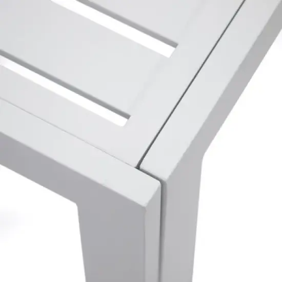 LeisureMod Chelsea Modern Outdoor Chaise Lounge Chair in White Frame with Side Table &ndash; Patio, Poolside, Balcony, and Garden Seating for Outdoor Spaces image {11}