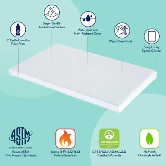 Kolcraft Mini Waterproof Crib Mattress - 38"x24" image {2}