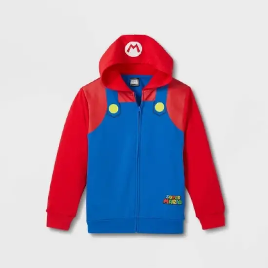 Boys' Nintendo Super Mario Cosplay Sweatshirt - Royal Blue/Red image {3}