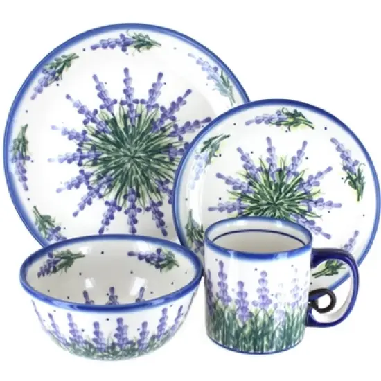 Blue Rose Polish Pottery WR Unikat Dinnerware (4 PC) image {4}