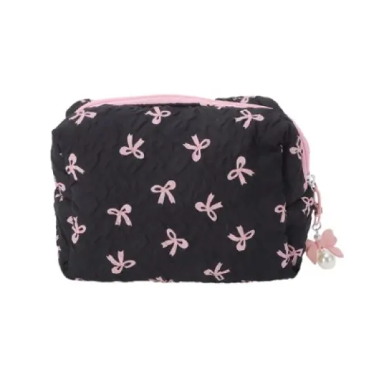 Unique Bargains Square Bag with Pendant Bow Makeup Bag 1 Pc image {5}