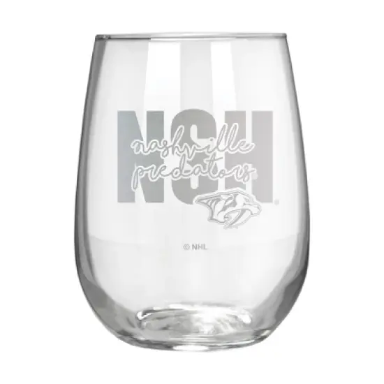 NHL Nashville Predators The Vino Stemless 17oz Wine Glass - Clear image {1}